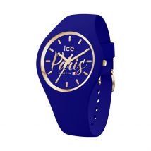 Montre Ice Watch Cocorico Bleu - Boîtier Jaune - Cadran Blanc - Bracelet Bleu - Mécanisme en Quartz - Pour Femme - Histoire d'Or
