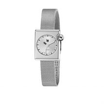 Montre Lip Mach 2000 Mini Square Argenté - Boîtier Blanc - Cadran Argenté - Bracelet Argenté - Mécanisme en Quartz - Pour Femme - Histoire d'Or