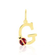 Pendentif Helidie Coccinelle Lettre Or Jaune - Pour Enfant - Histoire d'Or