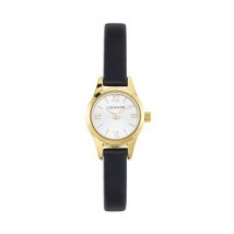 Montre Codhor Simone Argenté - Boîtier Jaune - Cadran Champagne - Bracelet Noir - Mécanisme en Quartz - Pour Femme - Histoire d'Or