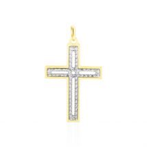 Pendentif Casey Croix Or Bicolore - Pour Femme - Histoire d'Or