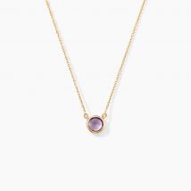 Collier Arenale Or Jaune Amethyste - Pour Femme - Pierre en Amethyste de forme Ronde - Histoire d'Or