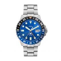 Montre Fossil Blue Bleu - Boîtier Blanc - Cadran Blanc - Bracelet Argenté - Mécanisme en Quartz - Pour Homme - Histoire d'Or