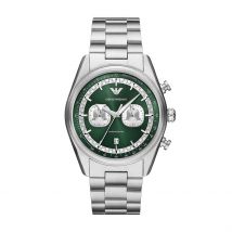 Montre Emporio Armani Vert - Boîtier Blanc - Cadran Vert - Bracelet Argenté - Mécanisme en Quartz - Pour Homme - Histoire d'Or
