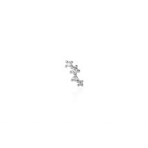 Piercing D'oreille Unitaire Roseau Argent Blanc Oxyde De Zirconium - Pour Femme - Pierre en Oxyde de Zirconium de forme Ronde - Histoire d'Or