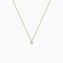 Collier Mei Or Jaune Diamant - Pour Femme - Pierre en Diamant de forme Ronde - Histoire d'Or