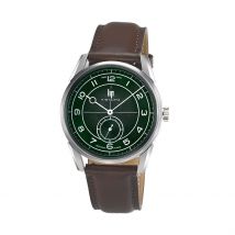 Montre Lip Himalaya 40 Vert - Boîtier Argenté - Cadran Vert - Bracelet Marron - Mécanisme en Quartz - Pour Homme - Histoire d'Or