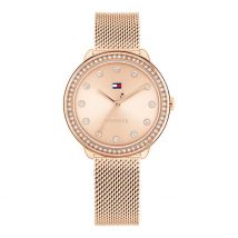 Montre Tommy Hilfiger Demi Rose - Boîtier Rose - Cadran Rose - Bracelet Rose - Mécanisme en Quartz - Pour Femme - Histoire d'Or