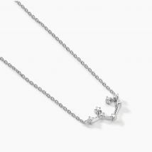 Collier Vega Argent Blanc Oxyde De Zirconium - Pour Femme - Pierre en Oxyde de Zirconium de forme Ronde - Motif Zodiaque-Sagittaire - Histoire d'Or