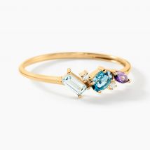 Bague Printemps Précieux Or Jaune Topaze Améthyste - Pour Femme - Pierre en Topaze de forme Ovale - Histoire d'Or