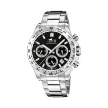 Montre Lotus Freedom Collection Noir - Boîtier Blanc - Cadran Noir - Bracelet Argenté - Mécanisme en Quartz - Pour Homme - Histoire d'Or