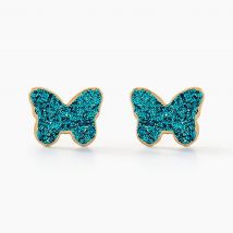 Boucles D'oreilles Puces Solena Papillon Or Jaune - Pour Enfant - Histoire d'Or