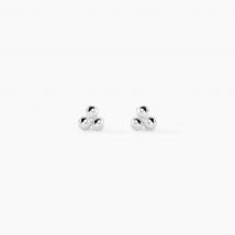 Boucles D'oreilles Puces Ina Argent Blanc - Pour Femme - Histoire d'Or