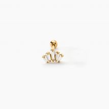 Piercing Evangelos Or Jaune Oxyde De Zirconium - Pour Femme - Pierre en Oxyde de Zirconium de forme Trapeze - Histoire d'Or