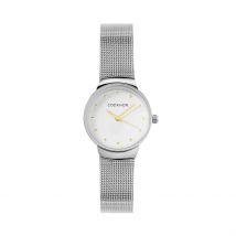Montre Codhor Fleur Blanc - Boîtier Blanc - Cadran Argenté - Bracelet Argenté - Mécanisme en Quartz - Pour Femme - Histoire d'Or