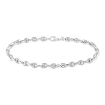 Bracelet Dami Maille Grain De Cafe Or Blanc - Pour Femme - Histoire d'Or