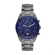 Montre Michael Kors Accelerator Bleu - Boîtier Gris - Cadran Blanc - Bracelet Gris - Mécanisme en Quartz - Pour Homme - Histoire d'Or