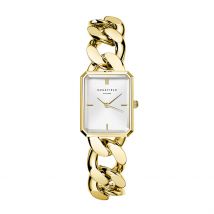 Montre Rosefield Studio 18 Blanc - Boîtier Jaune - Cadran Blanc - Bracelet Doré - Mécanisme en Quartz - Pour Femme - Histoire d'Or
