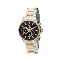 Montre U.s. Polo Assn. Noir - Boîtier Blanc - Cadran Noir - Bracelet Bicolore - Mécanisme en Quartz - Pour Homme - Histoire d'Or