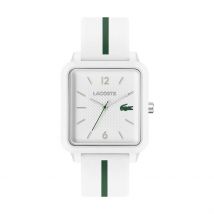 Montre Lacoste Studio Blanc - Boîtier Blanc - Cadran Blanc - Bracelet Blanc - Mécanisme en Quartz - Pour Homme - Histoire d'Or