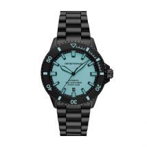 Montre Emporio Armani Sea Explorer Bleu - Boîtier Noir - Cadran Blanc - Bracelet Noir - Mécanisme en Automatique - Pour Homme - Histoire d'Or
