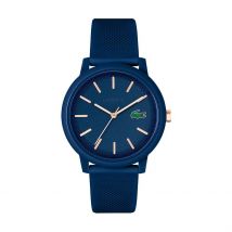 Montre Lacoste12.12 Bleu - Boîtier Bleu - Cadran Blanc - Bracelet Bleu - Mécanisme en Quartz - Pour Homme - Histoire d'Or
