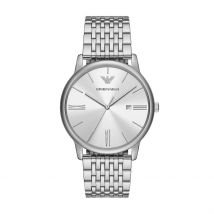 Montre Emporio Armani Argenté - Boîtier Blanc - Cadran Argenté - Bracelet Argenté - Mécanisme en Quartz - Pour Homme - Histoire d'Or