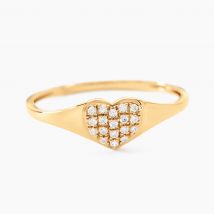 Bague Bomb Lover Or Jaune Oxyde De Zirconium - Pour Femme - Pierre en Oxyde de Zirconium de forme Ronde - Motif Cœur - Histoire d'Or