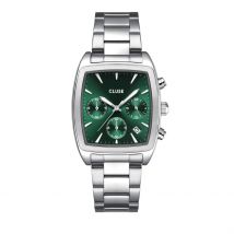 Montre Cluse Quartaut Chrono Vert - Boîtier Blanc - Cadran Vert - Bracelet Argenté - Mécanisme en Quartz - Pour Homme - Histoire d'Or
