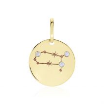 Pendentif Or Jaune Astraea Oxyde De Zirconium - Pour Femme - Pierre en Oxyde de Zirconium de forme Ronde - Motif Constellation - Histoire d'Or