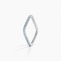 Bague Aeselya Argent Blanc Oxyde De Zirconium - Pour Femme - Pierre en Oxyde de Zirconium de forme Ronde - Motif Carrée - Histoire d'Or