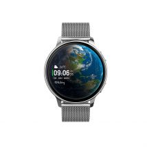 Montre Connectée Tekday - Boîtier Blanc - Cadran Noir - Bracelet Argenté - Mécanisme en Quartz - Pour Famille - Histoire d'Or