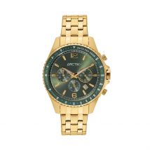 Montre Arctik Acme Vert - Boîtier Jaune - Cadran Vert - Bracelet Doré - Mécanisme en Quartz - Pour Homme - Histoire d'Or