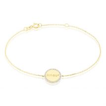 Bracelet Levon Or Jaune Oxyde De Zirconium - Pour Femme - Pierre en Oxyde de Zirconium de forme Ronde - Motif Cercle - Histoire d'Or