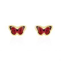Boucles D'oreilles Puces Sulivia Papillon Or Jaune - Pour Enfant - Histoire d'Or