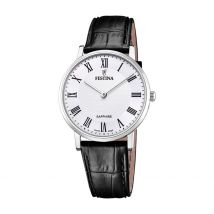 Montre Festina Swiss Made 39 Blanc - Boîtier Blanc - Cadran Blanc - Bracelet Noir - Mécanisme en Quartz - Pour Homme - Histoire d'Or