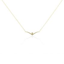 Collier Volia Or Jaune Diamant - Pour Femme - Pierre en Diamant de forme Ronde - Histoire d'Or