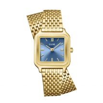 Montre Cluse Gracieuse Petite Bleu - Boîtier Jaune - Cadran Blanc - Bracelet Doré - Mécanisme en Quartz - Pour Femme - Histoire d'Or