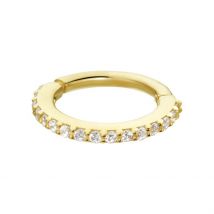 Piercing D'oreille Or Jaune Amaranthe Oxydes De Zirconium - Pour Femme - Pierre en Oxyde de Zirconium de forme Ronde - Histoire d'Or