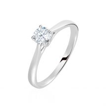 Bague Solitaire Fiona Or Blanc Diamant Synthetique - Pour Femme - Pierre en Diamant Synthétique de forme Ronde - Histoire d'Or