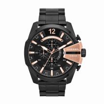 Montre Diesel Mega Chief Noir - Boîtier Noir - Cadran Noir - Bracelet Noir - Mécanisme en Quartz - Pour Homme - Histoire d'Or