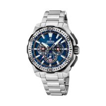 Montre Festina Chrono Bike 2 Bleu - Boîtier - Cadran Bleu - Bracelet Argenté - Mécanisme en Quartz - Pour Homme - Histoire d'Or