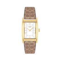 Montre Coach Reese Blanc - Boîtier - Cadran Blanc - Bracelet Marron - Mécanisme en Quartz - Pour Femme - Histoire d'Or