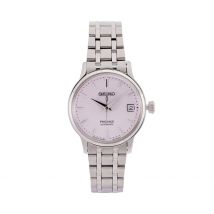 Montre Seiko Presage Rose - Boîtier Blanc - Cadran Rose - Bracelet Argenté - Mécanisme en Automatique - Pour Femme - Histoire d'Or