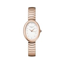 Montre Rosefield Ovale Blanc - Boîtier Rose - Cadran Blanc - Bracelet Rose - Mécanisme en Quartz - Pour Femme - Histoire d'Or