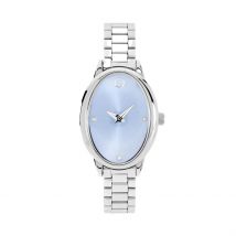Montre O Watch Chic Bleu - Boîtier Blanc - Cadran Blanc - Bracelet Argenté - Mécanisme en Quartz - Pour Femme - Histoire d'Or