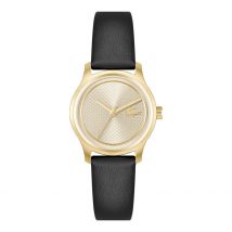 Montre Lacoste Elyse Champagne - Boîtier Jaune - Cadran Champagne - Bracelet Noir - Mécanisme en Quartz - Pour Femme - Histoire d'Or