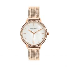 Montre Codhor Joy Blanc - Boîtier Rose - Cadran Blanc - Bracelet Rose - Mécanisme en Quartz - Pour Femme - Histoire d'Or