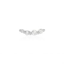 Piercing D'oreille Unitaire Acadia Argent Blanc Oxyde De Zirconium - Pour Femme - Pierre en Oxyde de Zirconium de forme Ronde - Histoire d'Or