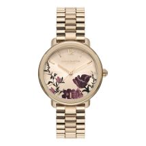 Montre Olivia Burton Vintage Floral Rose - Boîtier Rose - Cadran Rose - Bracelet Rose - Mécanisme en Quartz - Pour Femme - Histoire d'Or